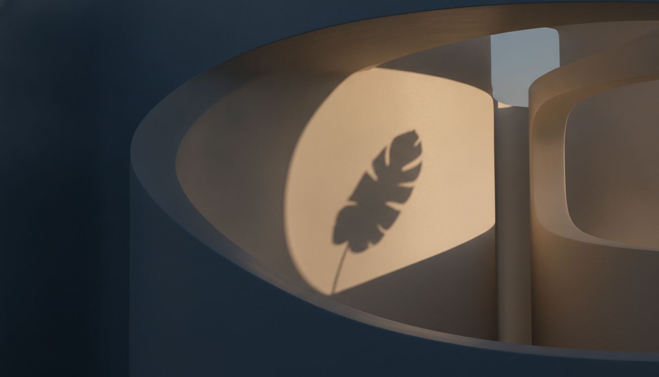 Abstract architectural texture in deep navy and warm cream tones