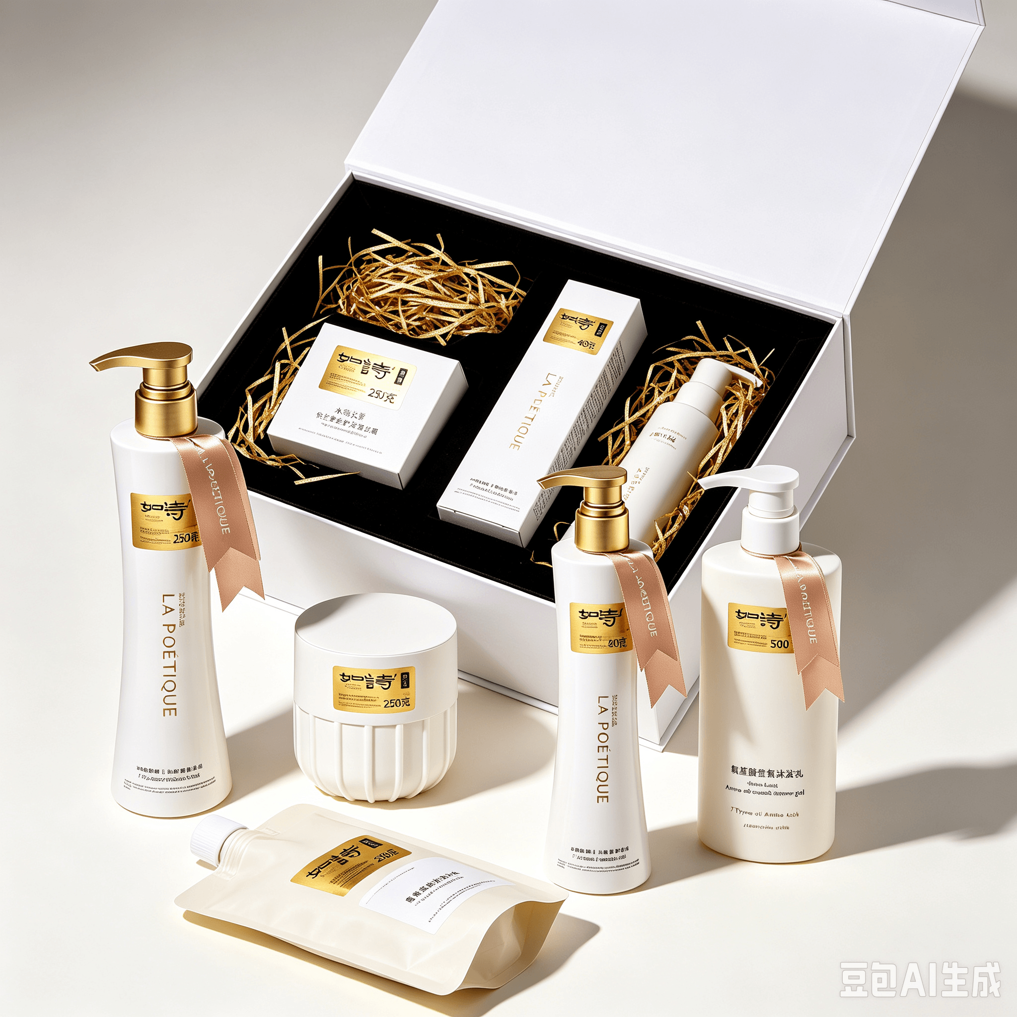 LA POÉTIQUE gift box display with layered product presentation